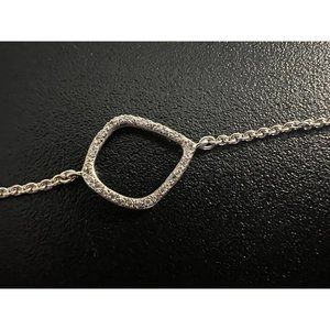 Monica Vinader Riva Diamond Kite Chain Bracelet Silver 925 Adjustable ($295)